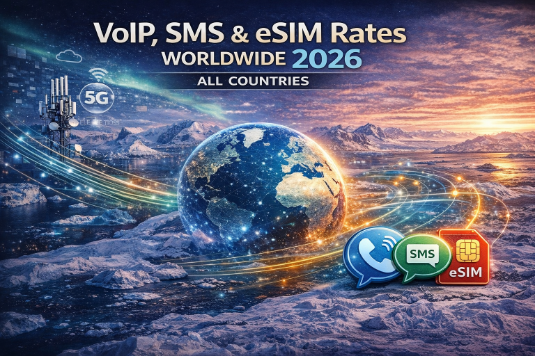 International Call (VoIP), SMS & eSIM Rates Worldwide 2026 – All Countries